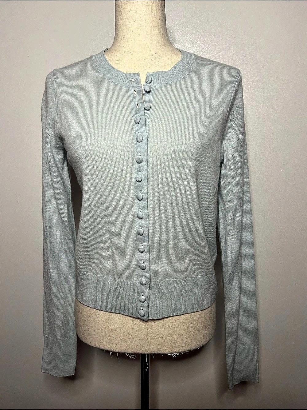 ANTHROPOLOGIE - Maeve Light Blue Long Sleeve Cashmere Cardigan - Size Small